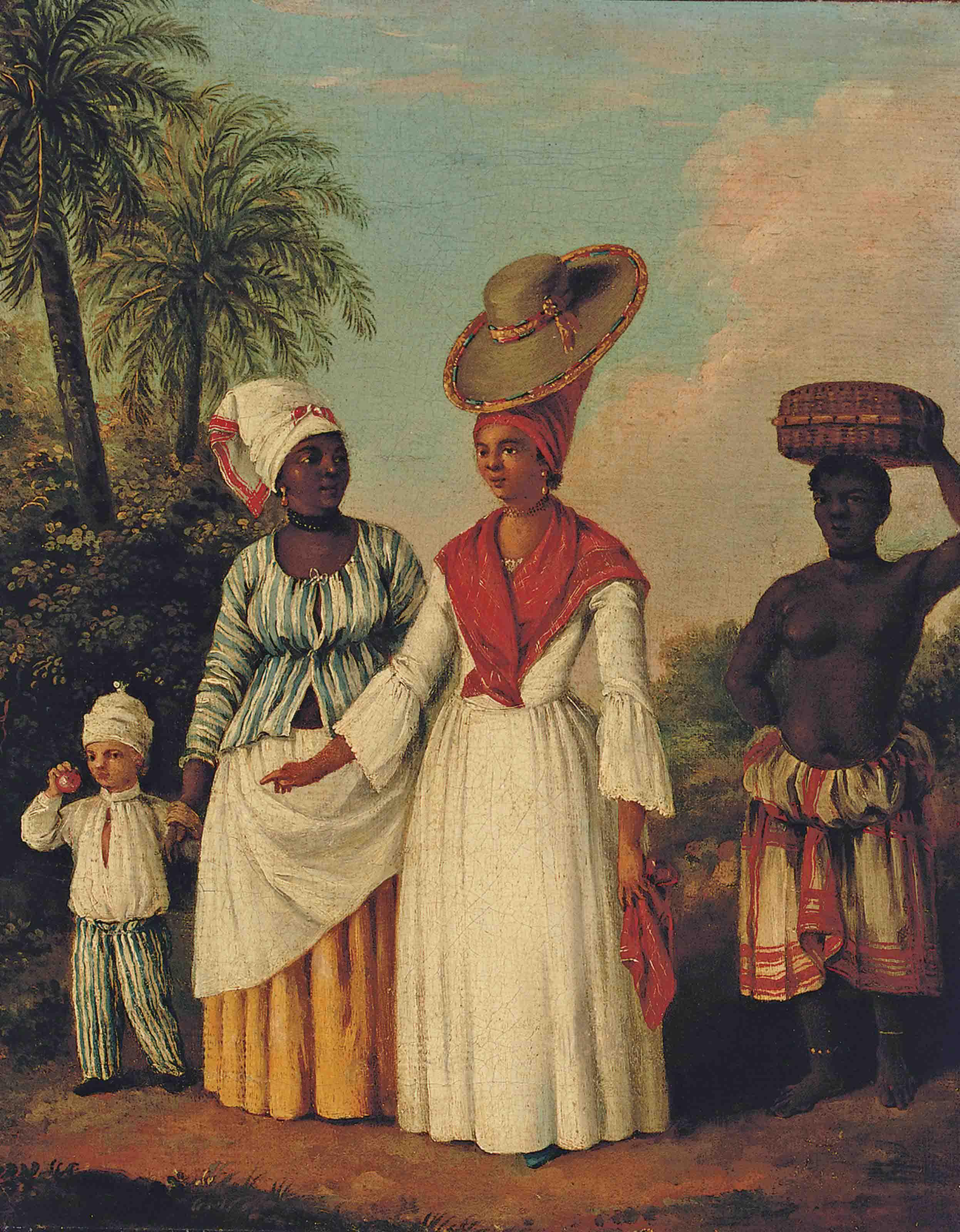 Augustin Brunias - A free woman of colour and her child with attendants, Dominica