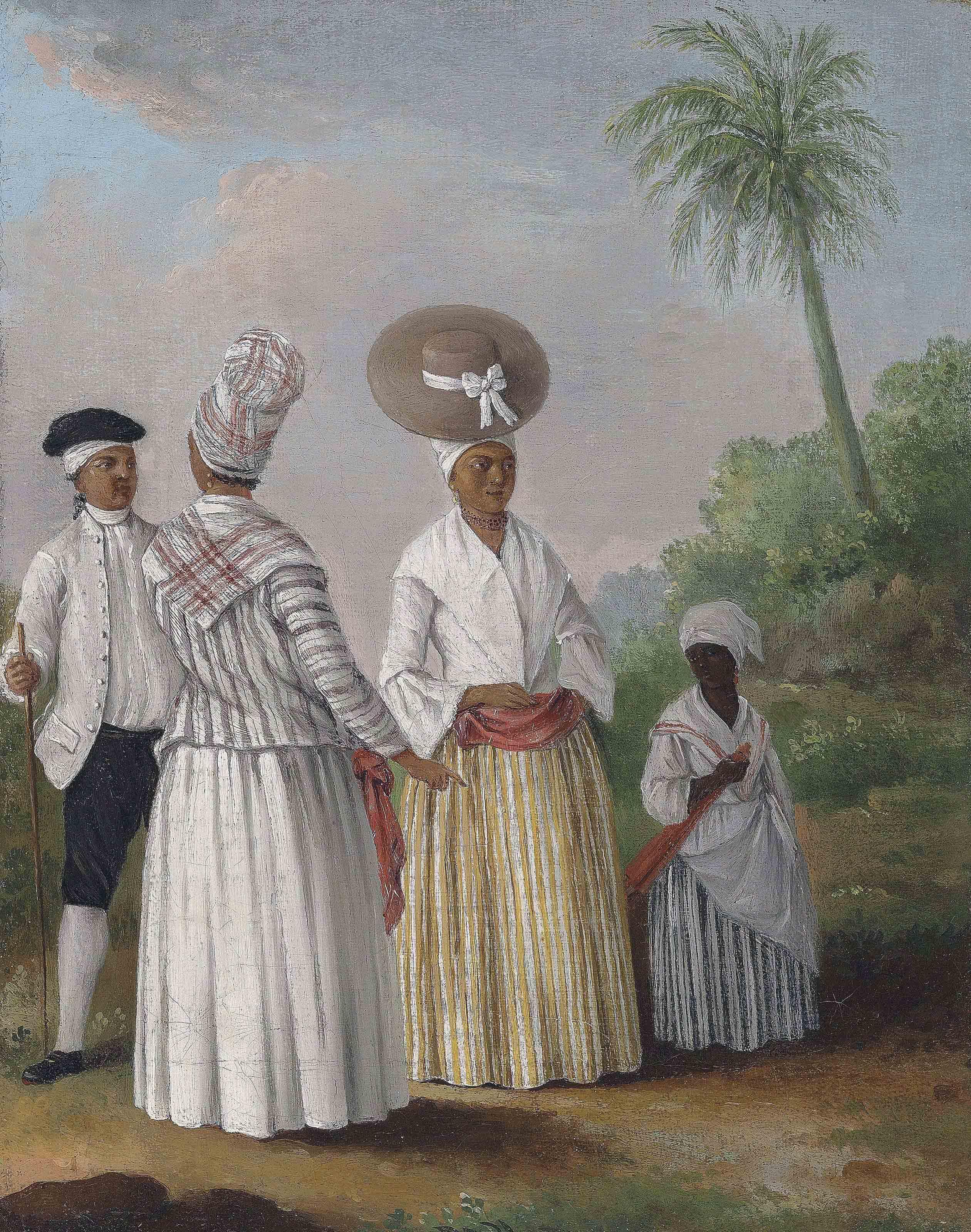 Augustin Brunias - Free coloured women of Dominica with an attendant