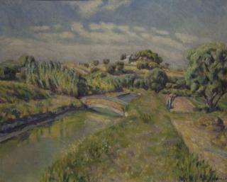 Augustin Carrera - Paysage dans le midi de la France