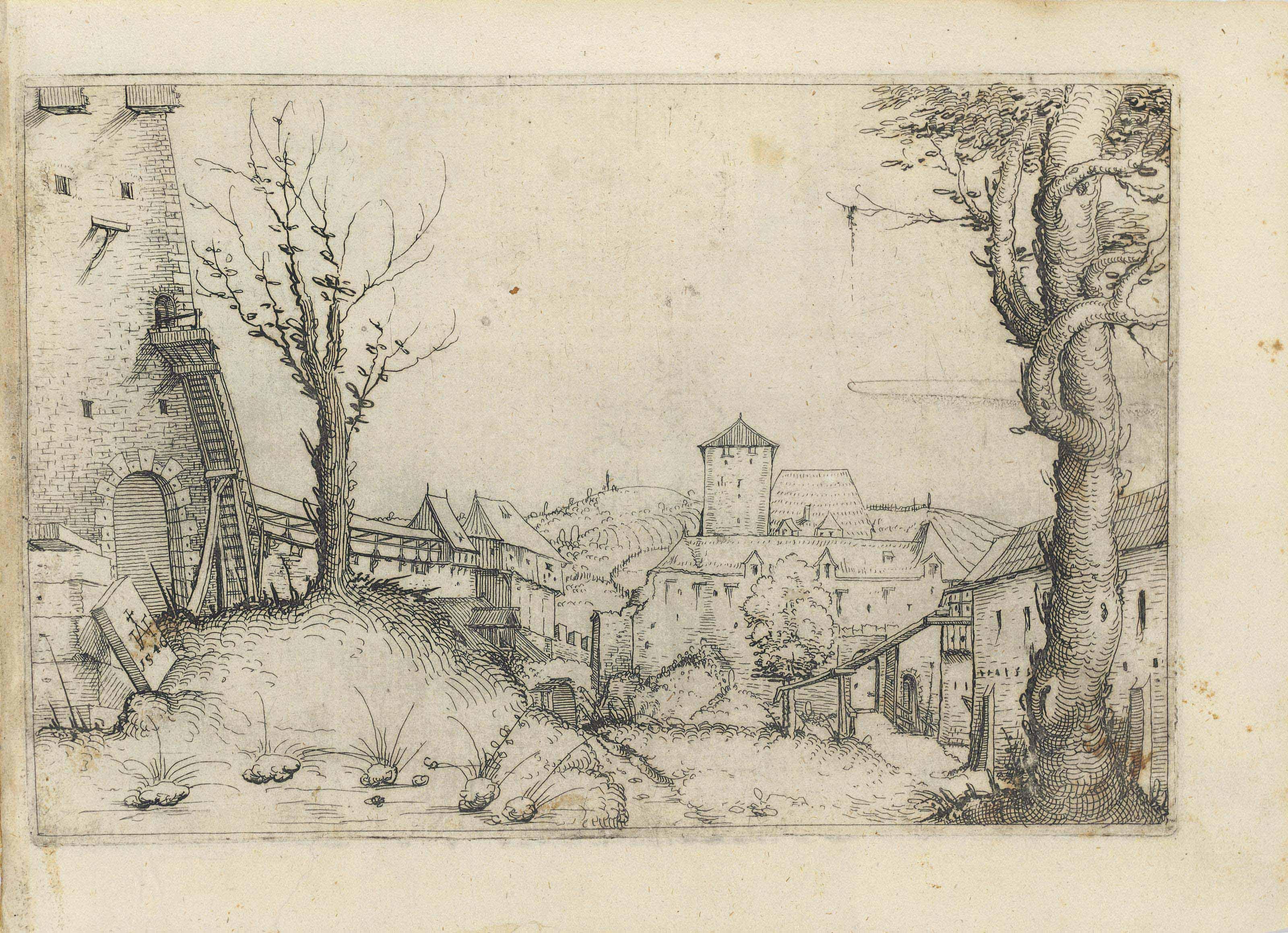 Augustin Hirschvogel - Castle Yard (Sch., B. 71; Holl. 44)