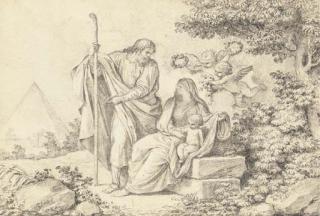 Augustin Pajou - Le Repos de la Sainte Famille Pendant la Fuite En Egypte
