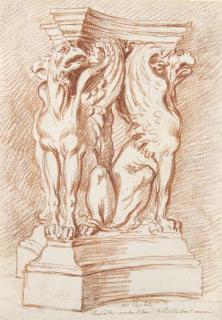 Augustin Pajou - Trois griffons sur un piédestal, d\'après l\'Antique