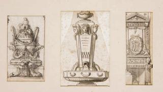 Augustin Pajou - Trois projets décoratifs dont deux fontaines et un projet d\'architecture