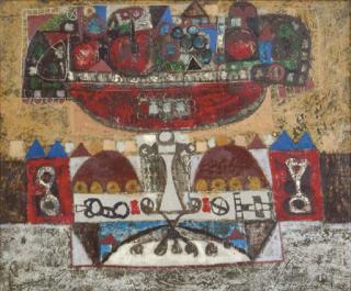 Augustin Ubeda - Still life with fruit and birds