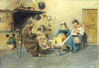 Augusto Daini - Chiacchiere con il frate