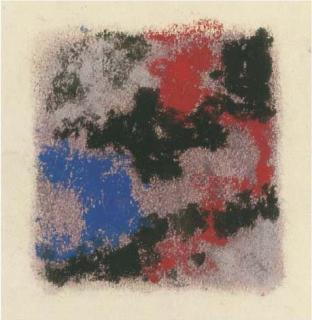 Augusto Giacometti - Abstraktion in Grau, Blau, Rot und Schwarz, um 1905