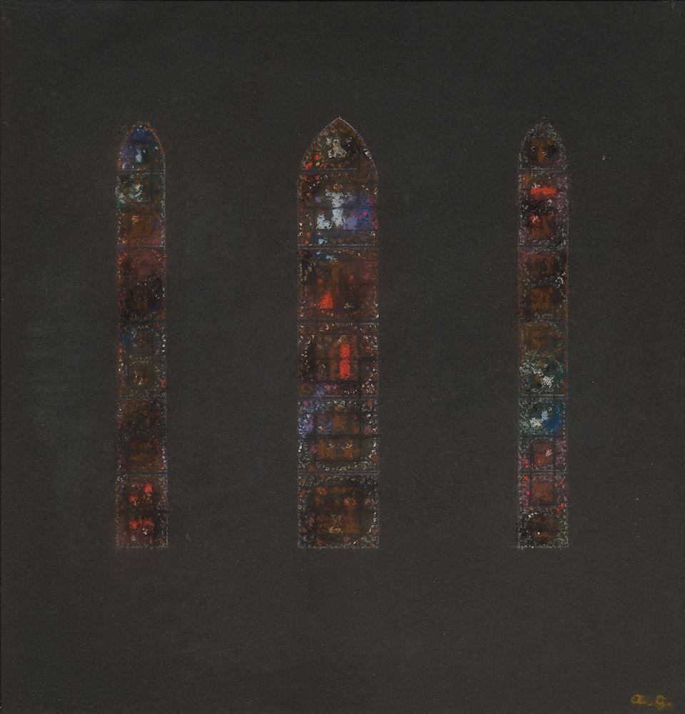 Augusto Giacometti - Studie zu Fenster in der Wasserkirche Zürich. 1940.