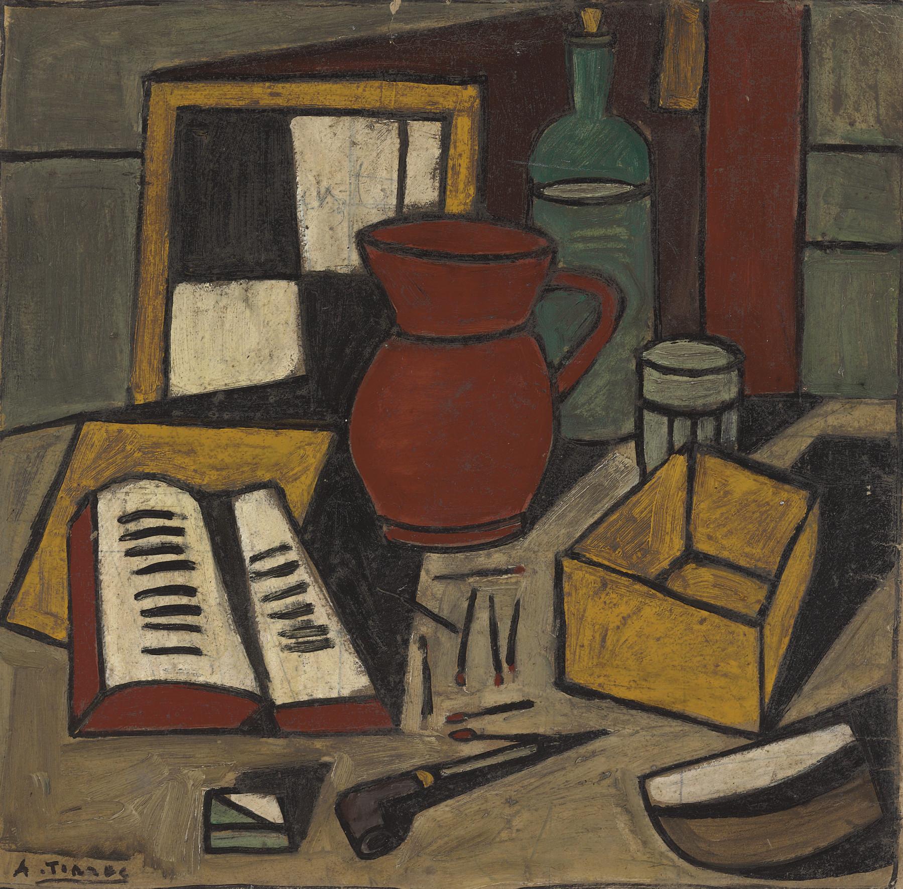 Augusto Torres - Naturaleza muerta con libro abierto