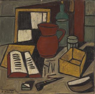 Augusto Torres - Naturaleza muerta con libro abierto