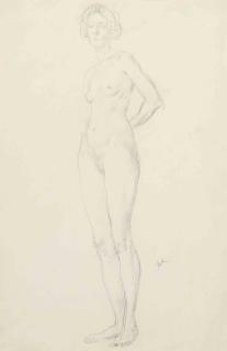 Augustus Edwin John, O.M., R.A. - A standing female nude