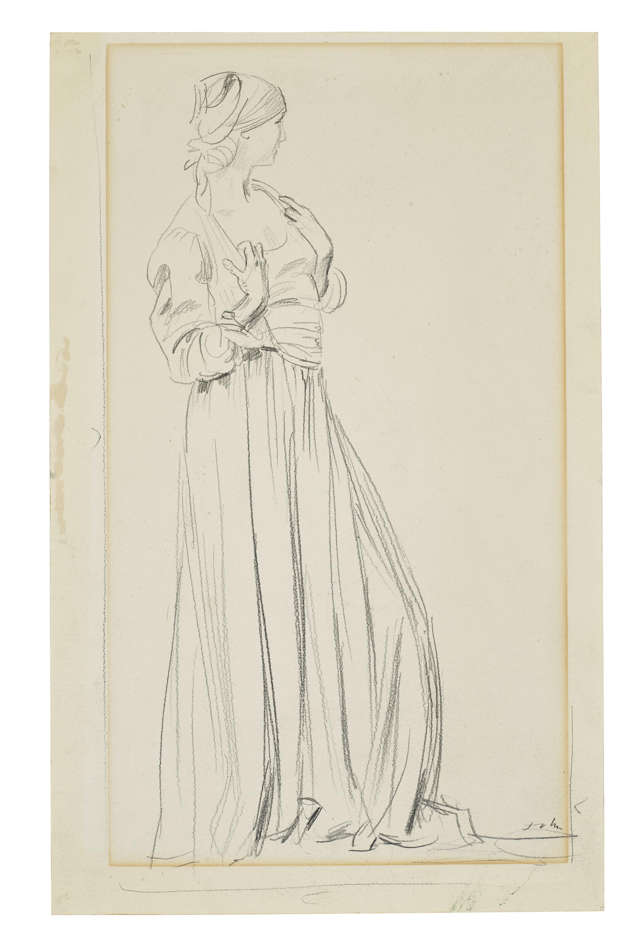 Augustus Edwin John, O.M., R.A. - A woman in a long dress