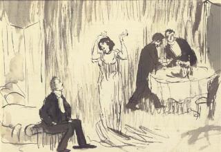 Augustus Edwin John, O.M., R.A. - Lady Ottoline Morrell Entertains Arnold Bennett