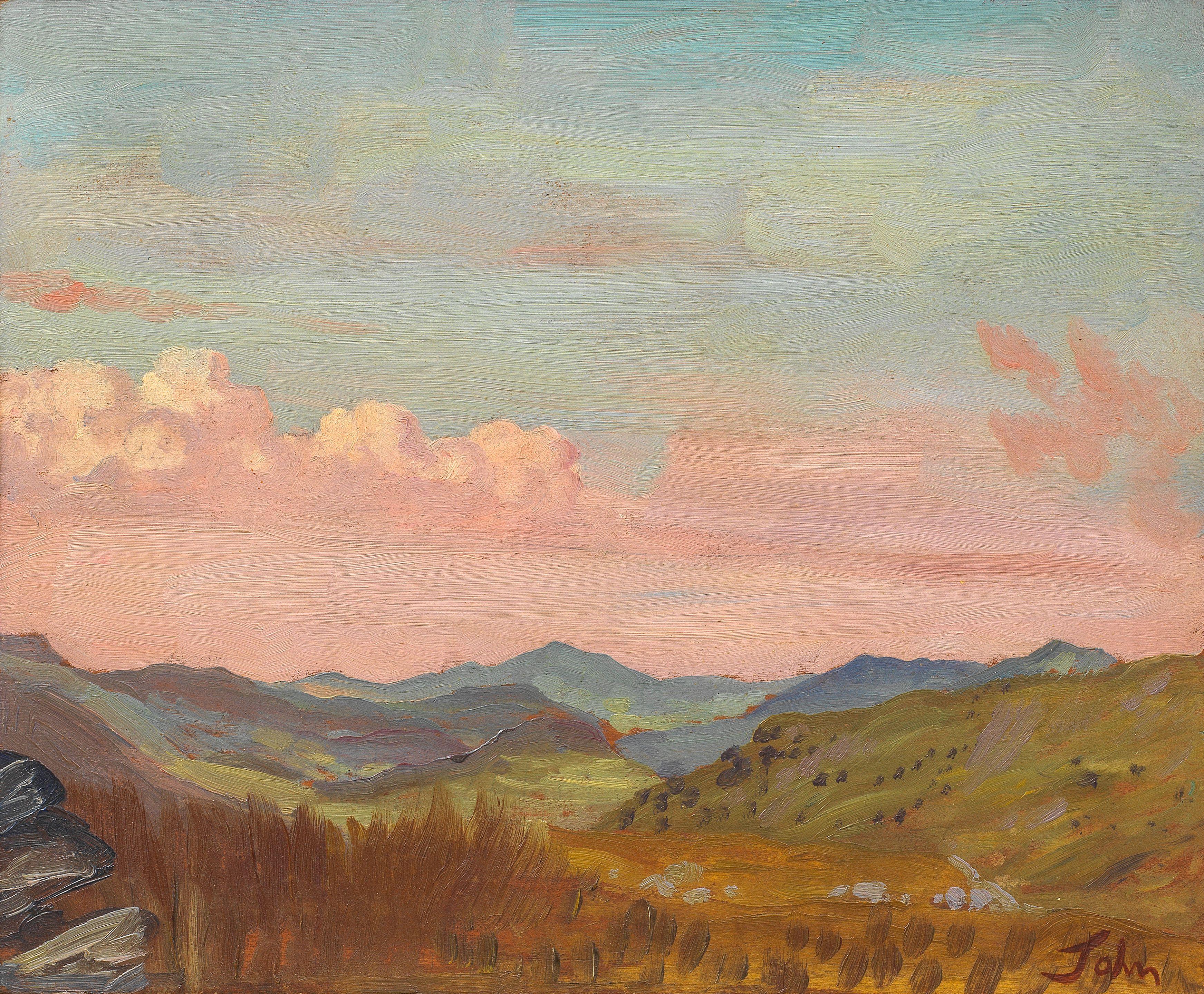 Augustus Edwin John O.M., R.A. - Landscape in Wales 32.5 x 40.6 cm. (12 3/4 x 16 in.)