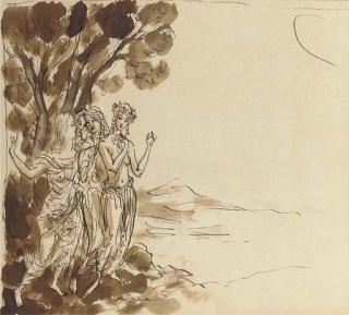 Augustus Edwin John, O.M., R.A. - Mythological Study of Four Female Figures