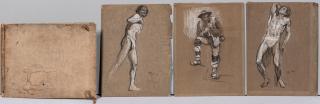 Augustus Edwin John O.M., R.A. - Nine Figure Drawings on Five Loose Sheets and One Sketchbook Cover