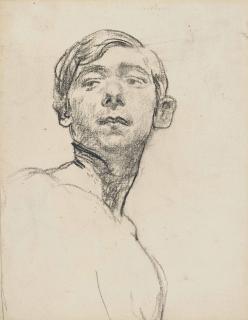Augustus Edwin John, O.M., R.A. - Profile of a young man, head turned