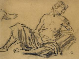 Augustus Edwin John, O.M., R.A. - Seated woman, half-nude