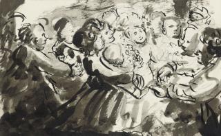 Augustus Edwin John, O.M., R.A. - Studies from a family gathering