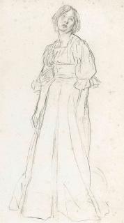 Augustus Edwin John, O.M., R.A. - Study Of A Young Girl, Full-Length, Wearing A Sash