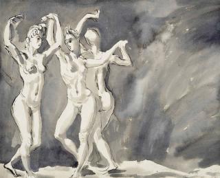 Augustus Edwin John, O.M., R.A. - Three Nude Female Dancers