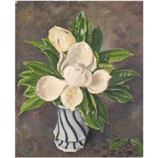 Augustus John, O.M., R.A. - Magnolias In A Striped Jug
