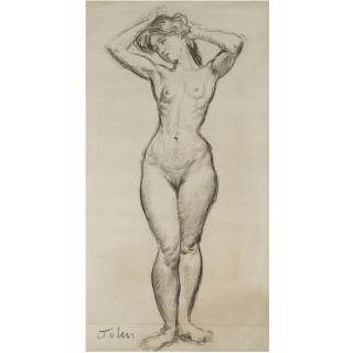 Augustus John, O.M., R.A. - Standing Nude, Believed To Be Gwen John