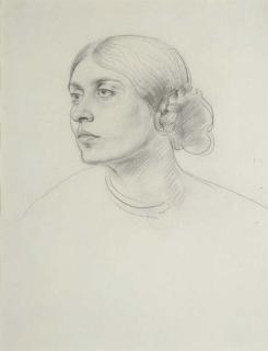 Augustus John, O.M., R.A. - Study of A Young Girl, Bust-Length, Circa 1900
