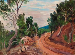 Augustus John, O.M., R.A. - The little railway, Martigues