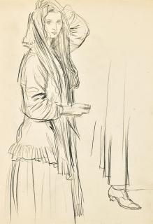 Augustus John, R.A. - Dorelia In A Headscarf
