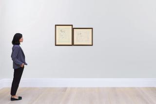 Augustus John, R.A. - Woman And Children Among Trees; Young Child In A Headscarf