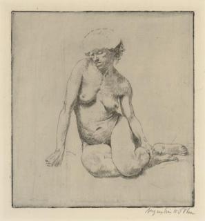 Augustus John RA - Seated Nude (Campbell Dodgson 103)