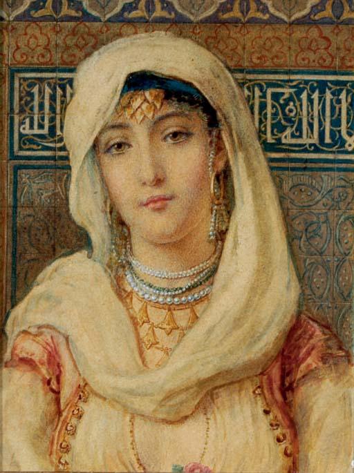 Augustus Jules Bouvier - Portrait of an Arab Beauty