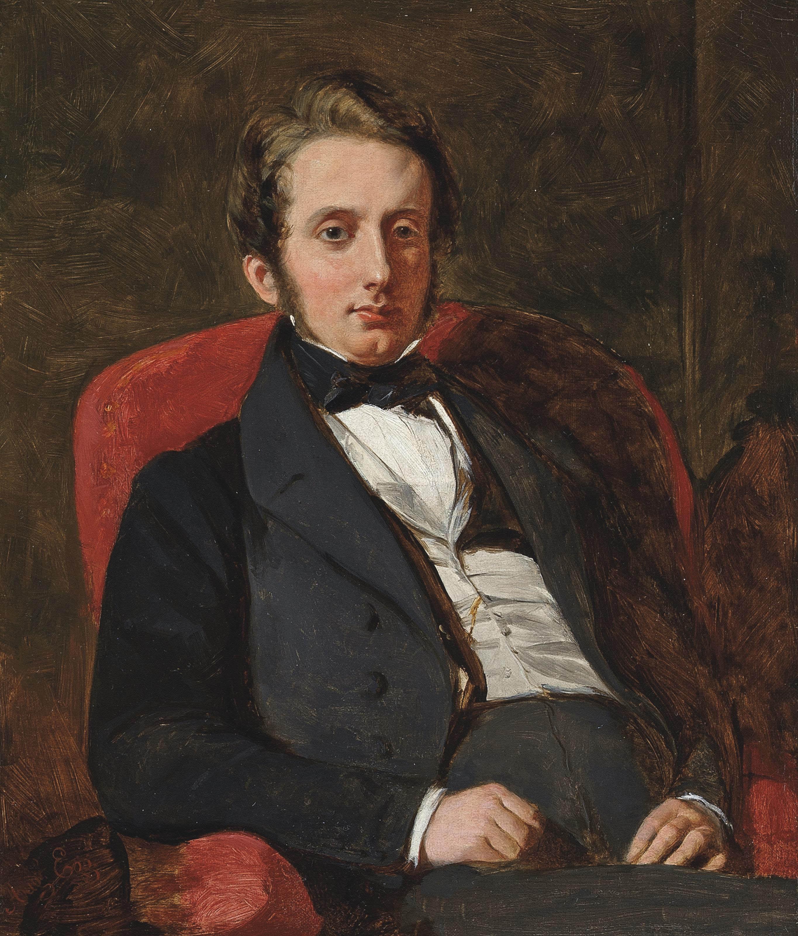 Augustus Leopold Egg, R.A. - Portrait of Henry Charles Hamilton (1811-1872), seated half-length