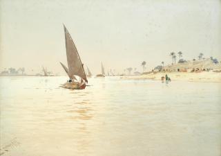 Augustus Osborne Lamplough, A.R.A., R.W.S - On The Nile