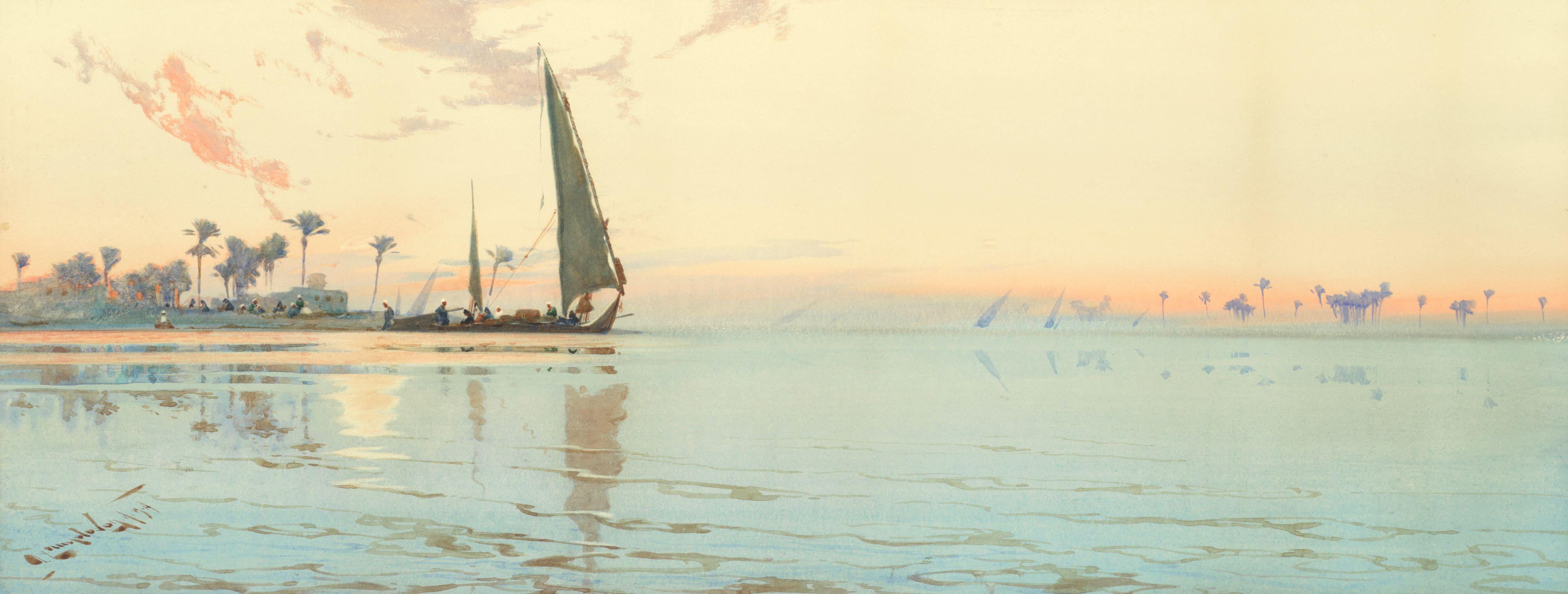 Augustus Osborne Lamplough, A.R.A., R.W.S - On The Nile