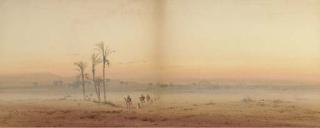 Augustus Osborne Lamplough, R.W.S. - Sunset In The Desert