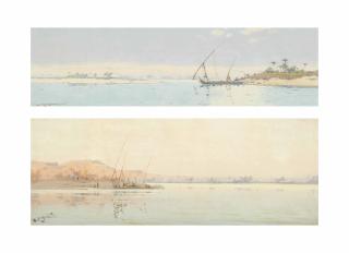 Augustus Osborne Lamplough - A Felucca On The Nile; And Another Similar