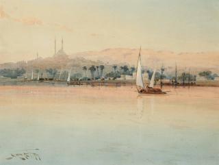 Augustus Osborne Lamplough - Feluccas on the Nile