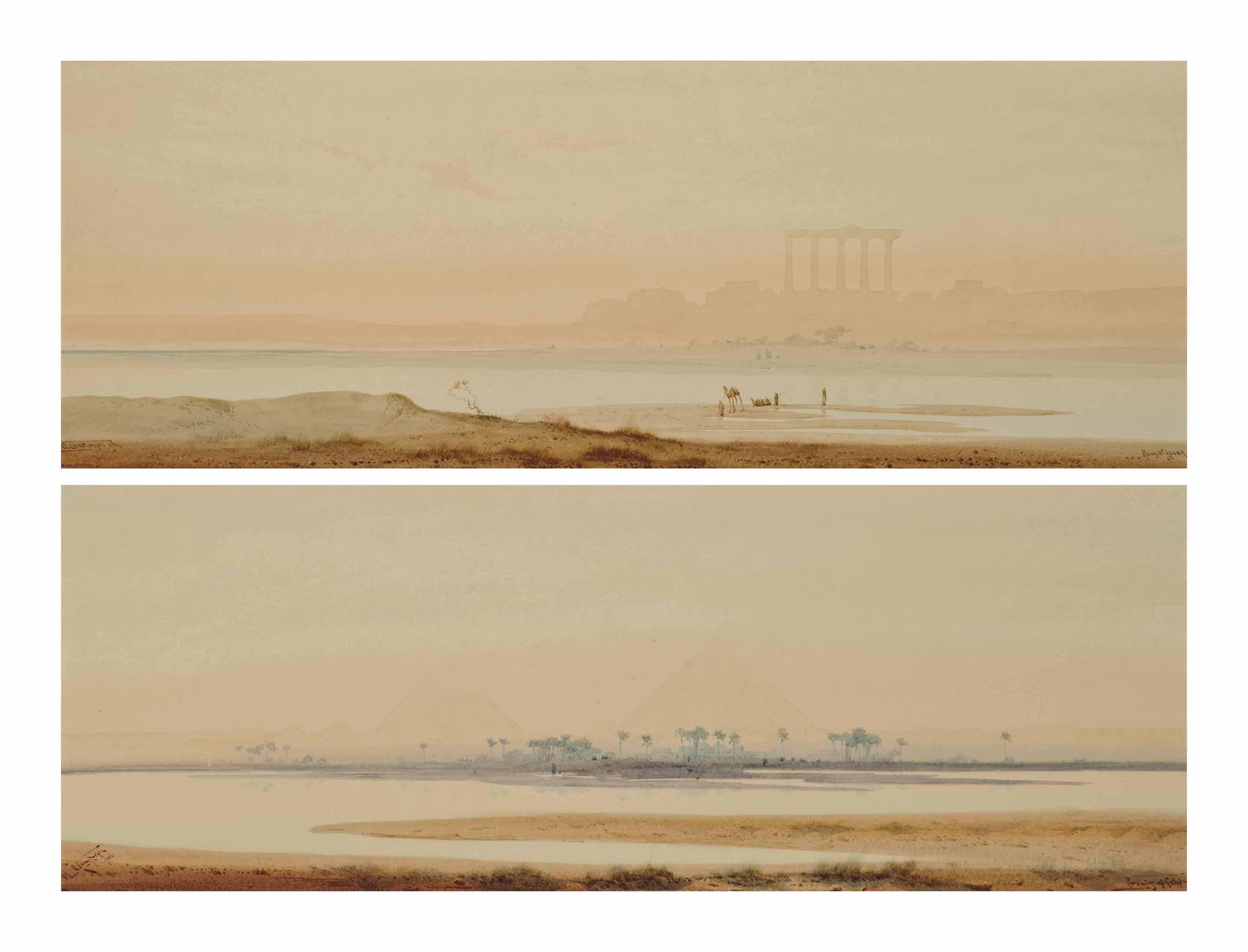 Augustus Osborne Lamplough - Pyramids of Egypt; and Ruins near Luxor