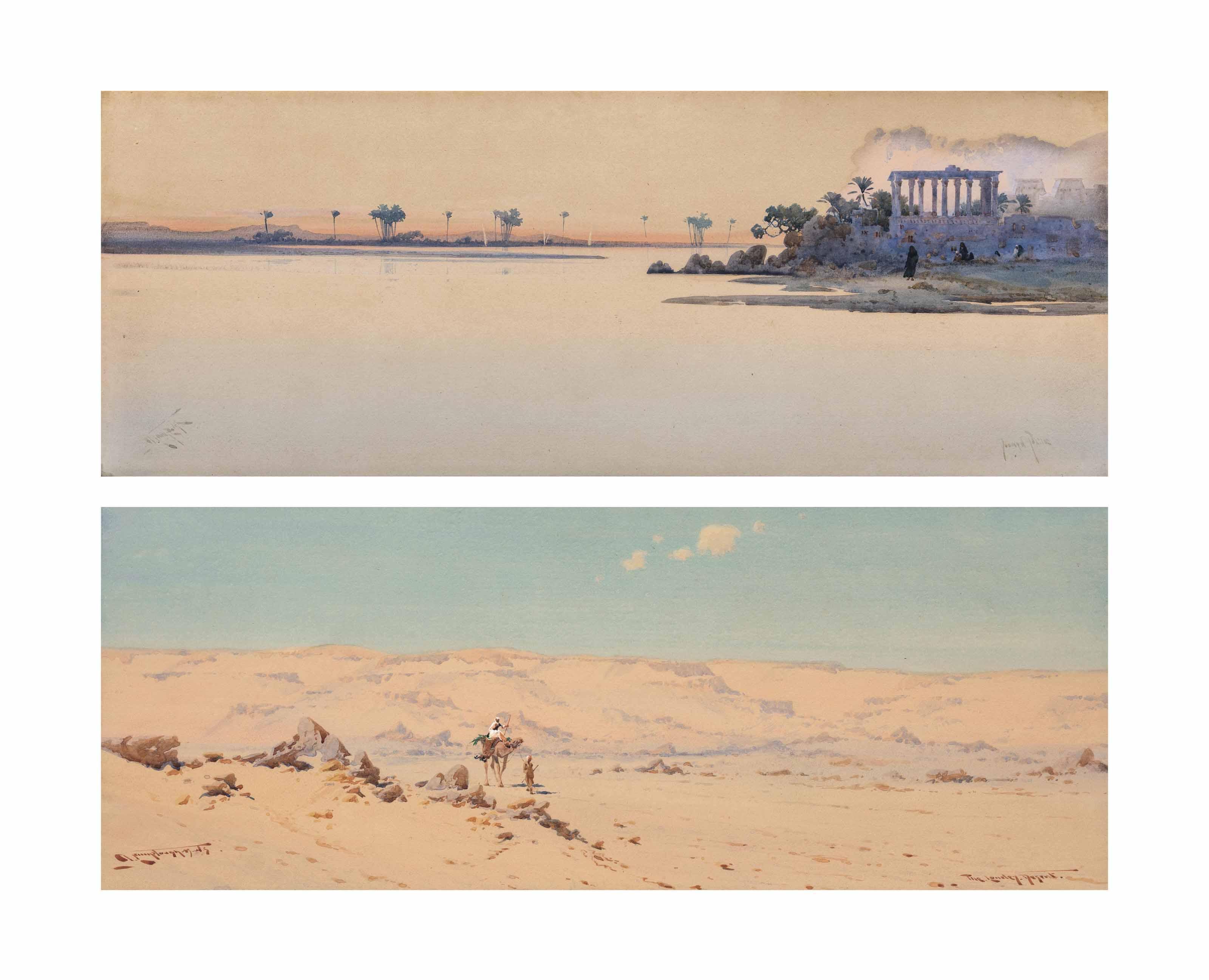 Augustus Osborne Lamplough - The lonely desert; and Philae