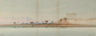 Augustus Osborne Lamplough - The ruins at Luxor at the time of inundation