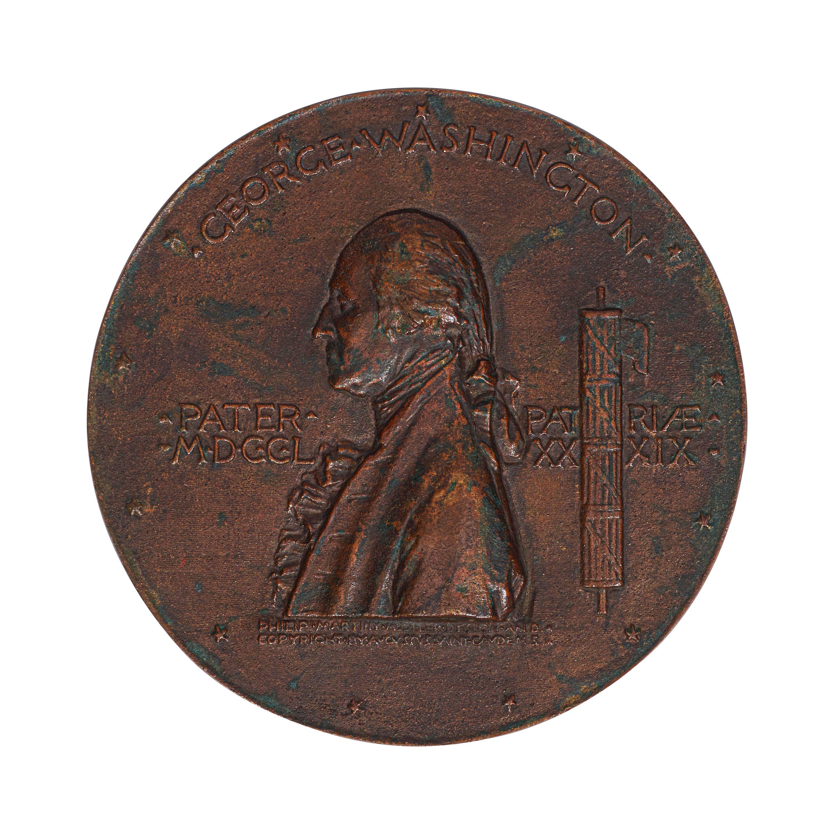 Augustus Saint-Gaudens - George Washington Inauguration Centennial Medal 4 1/2 in. diameter