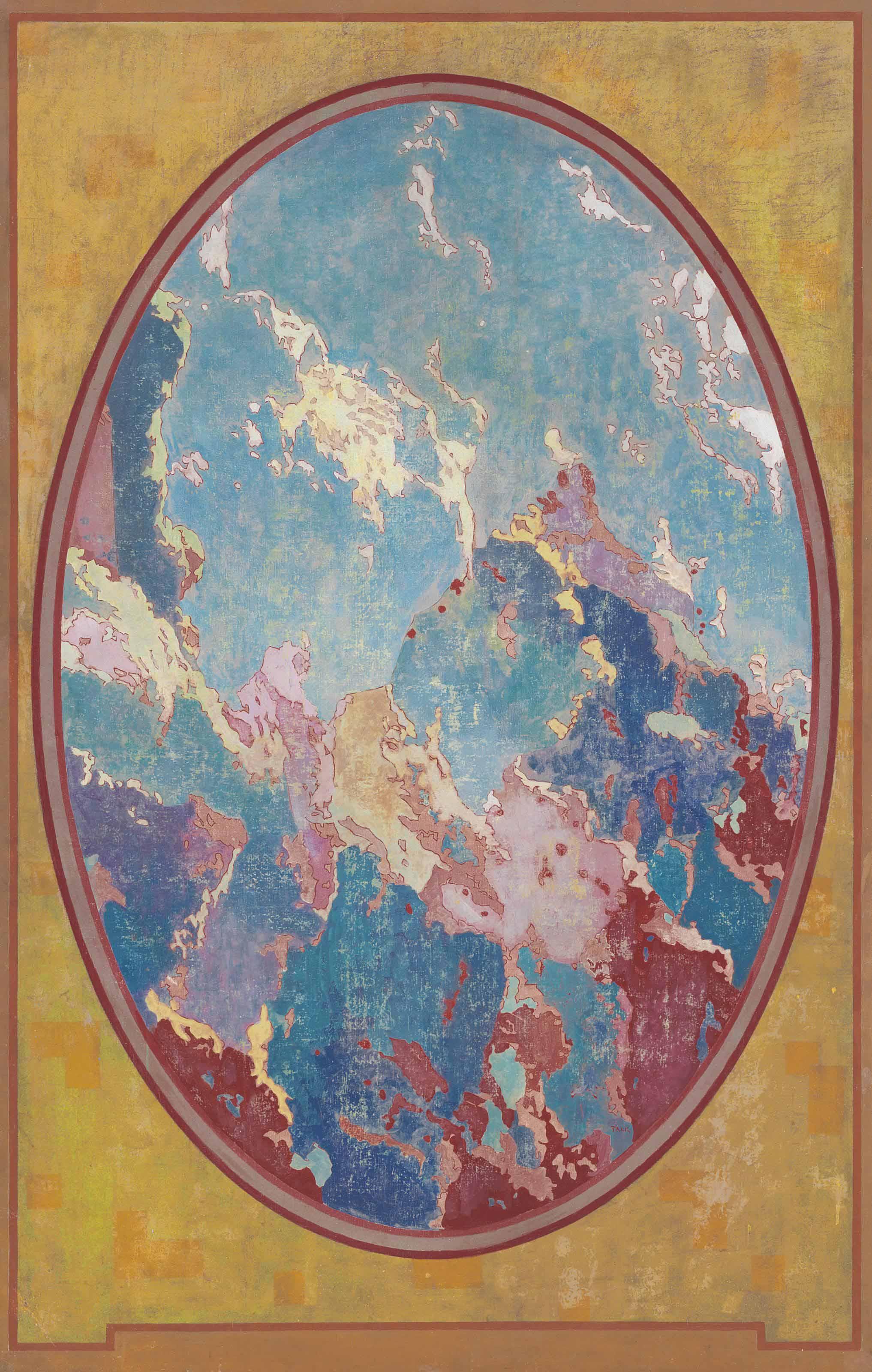 Augustus Vincent Tack - Abstract Landscape In Purple, Blue And Red