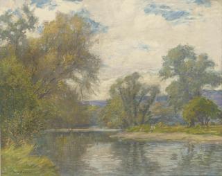 Augustus William Enness, R.B.A. - A Summer\'S Day On The Riverbank