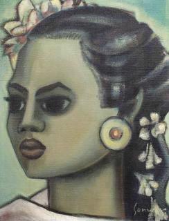 Auke Cornelis Sonnega - Portrait of a Balinese girl