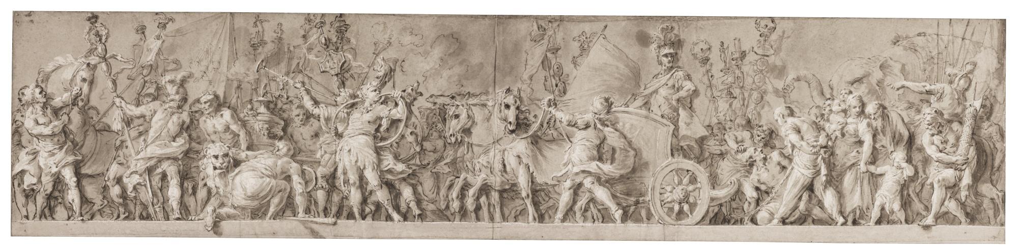 Aureliano Milani - An Elaborate Frieze Showing The Triumph Of A Roman General