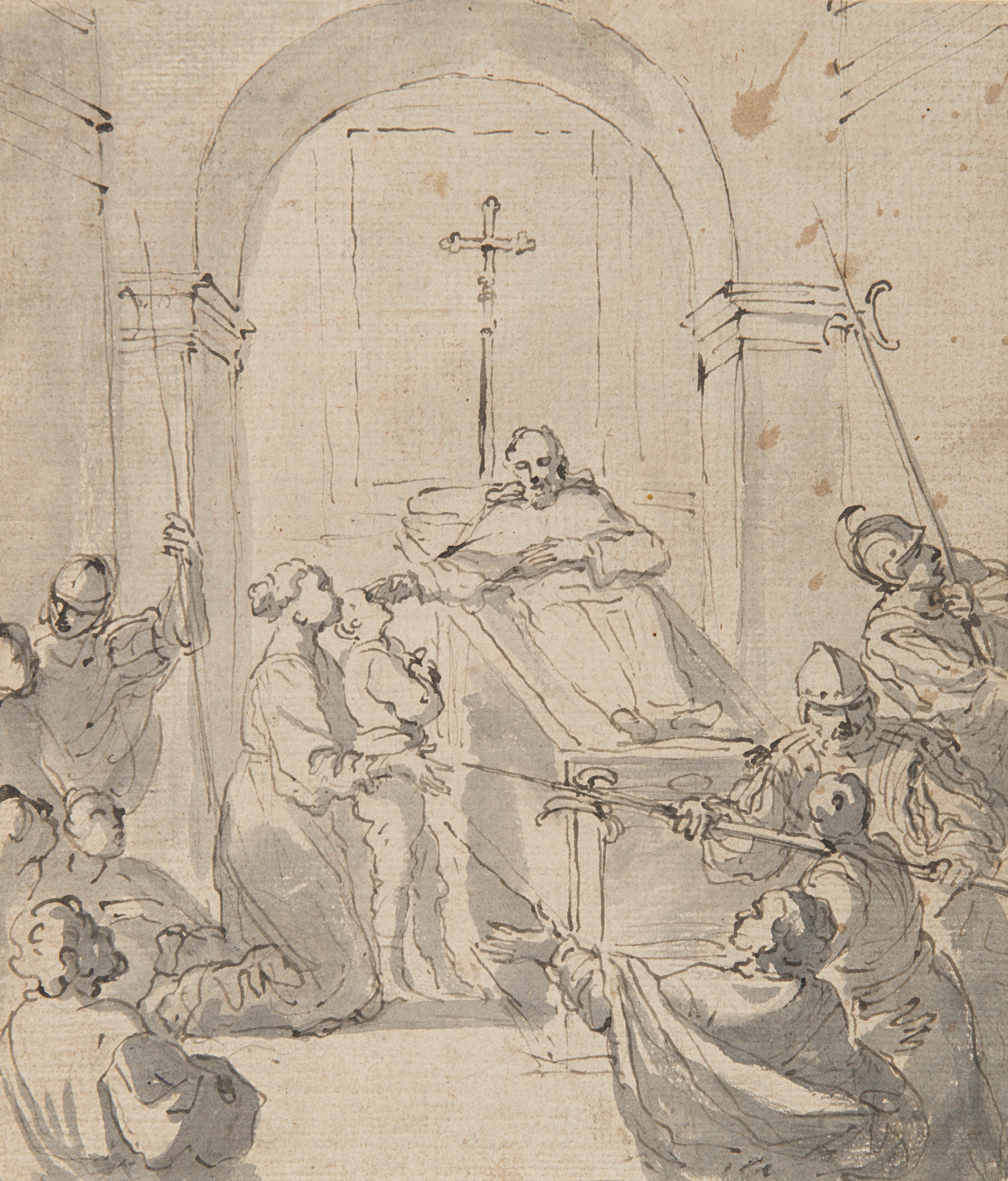 Aureliano Milani - Saint Pellegrino Laziosi healing a blind child