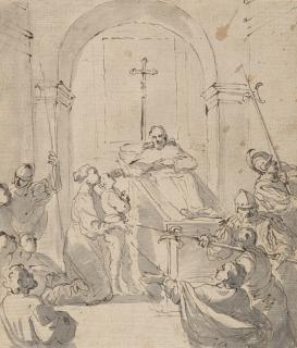 Aureliano Milani - Saint Pellegrino Laziosi healing a blind child