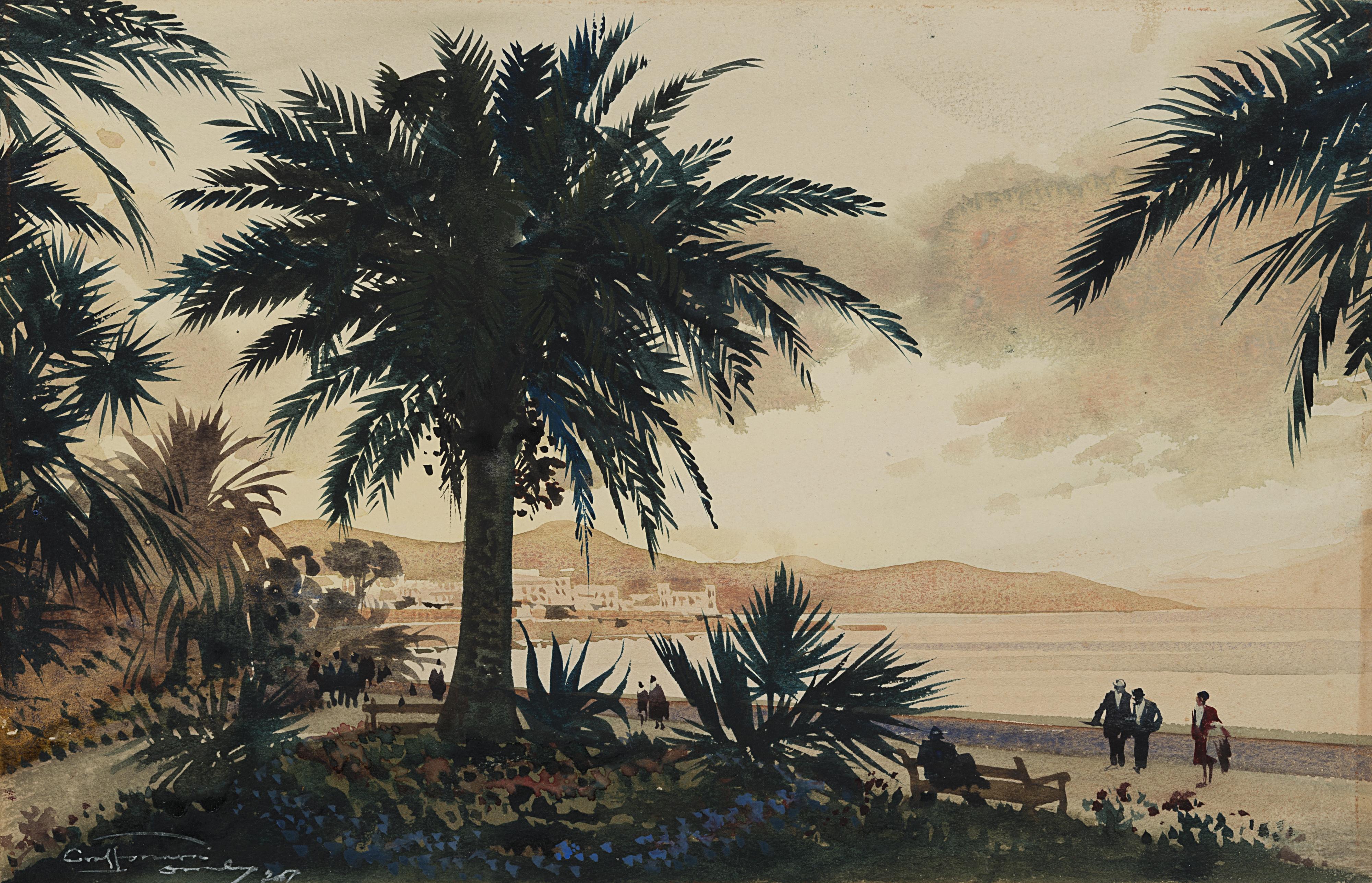 Aurelio Craffonara - Crepuscolo invernale di Sanremo