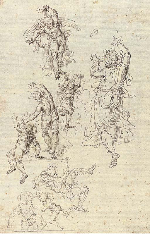 Aurelio Luini - Etudes de Huit Figures Pour Saint Michel Et Le Démon